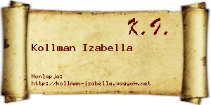 Kollman Izabella névjegykártya